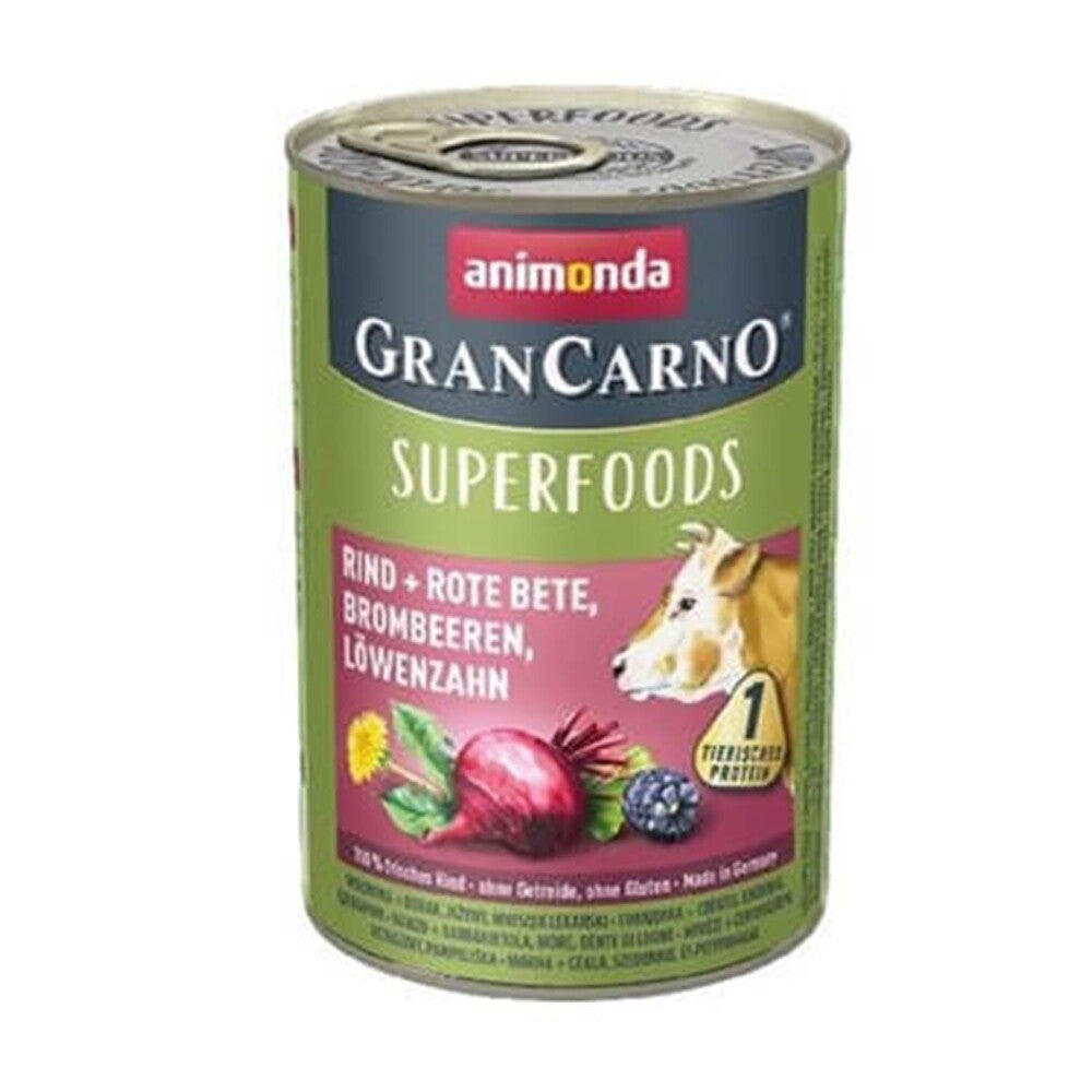 Animonda Grancarno Superfoods Sığır Pancar Ve Böğürtlenli Köpek Konserve Maması 400 GR | SRC: Barcode: 4017721824361